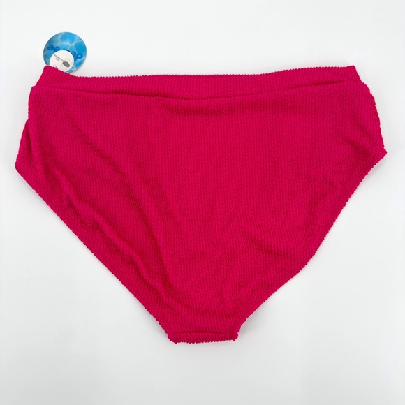 Decree Womens High Rise Textured Full Coverage Bikini Bottom Pink XL NWT - Picture 8 of 9